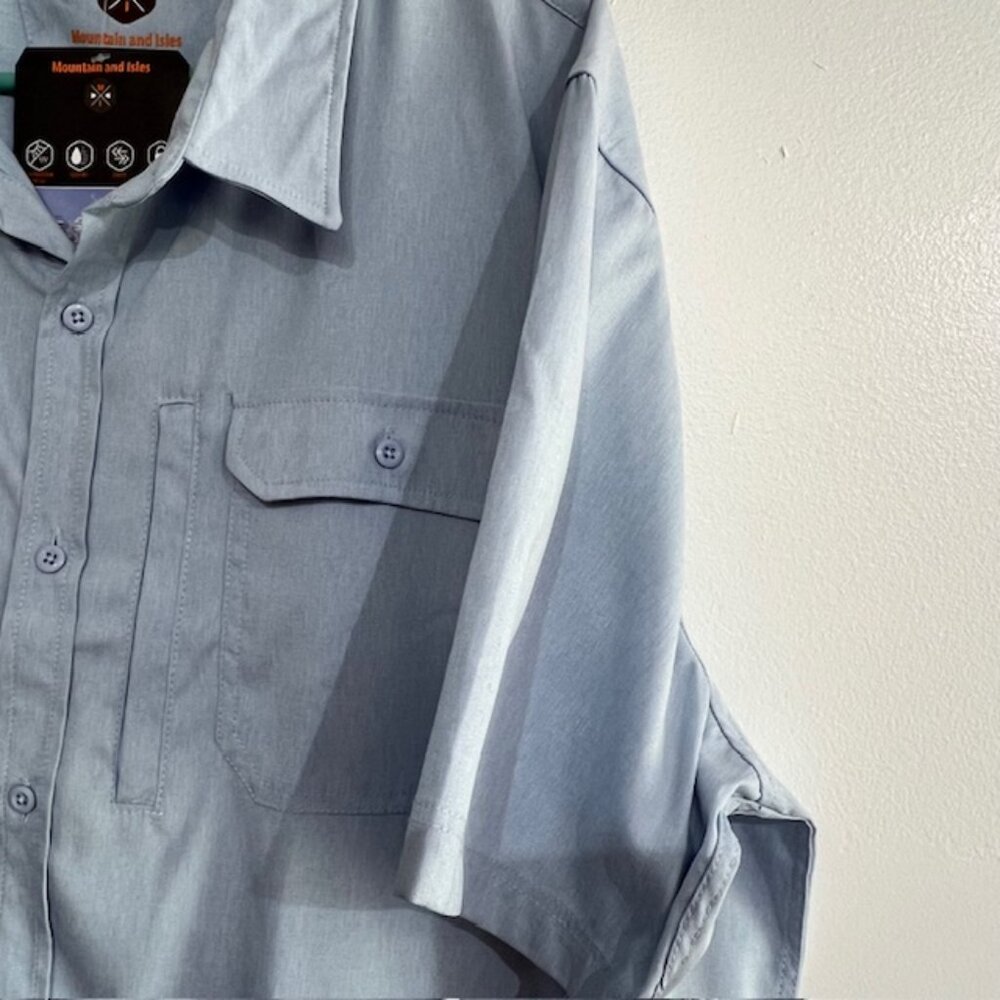 NWT Mountain and Isles Mens button-down shirt, UPF 50+ Protect, Quick Dry, 2XL - Picture 4 of 9